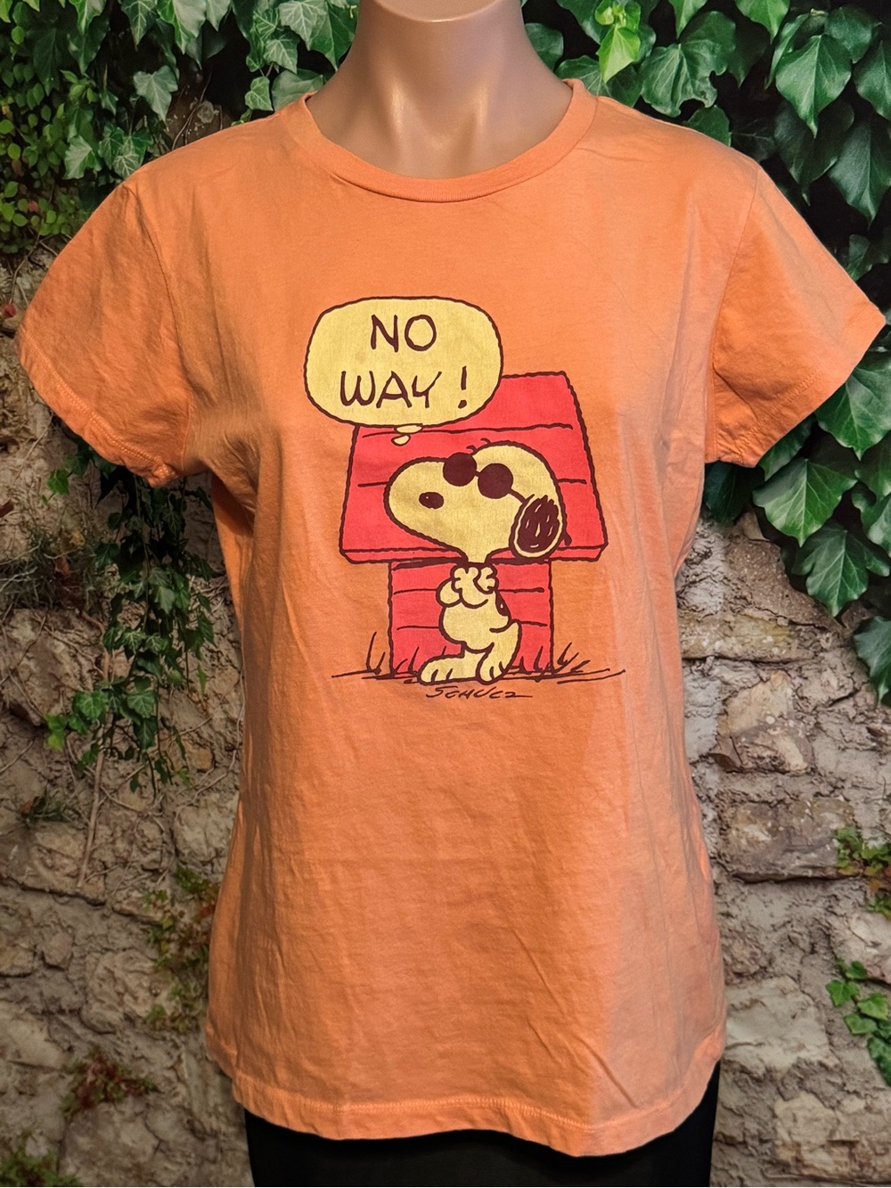Peanuts Orange Snoopy “No Way” Graphic Art Tee